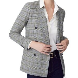 J.‎ McLaughlin Foxley Wool-Blend Jacket Blazer Plaid Wool Blend Size 0 Academia